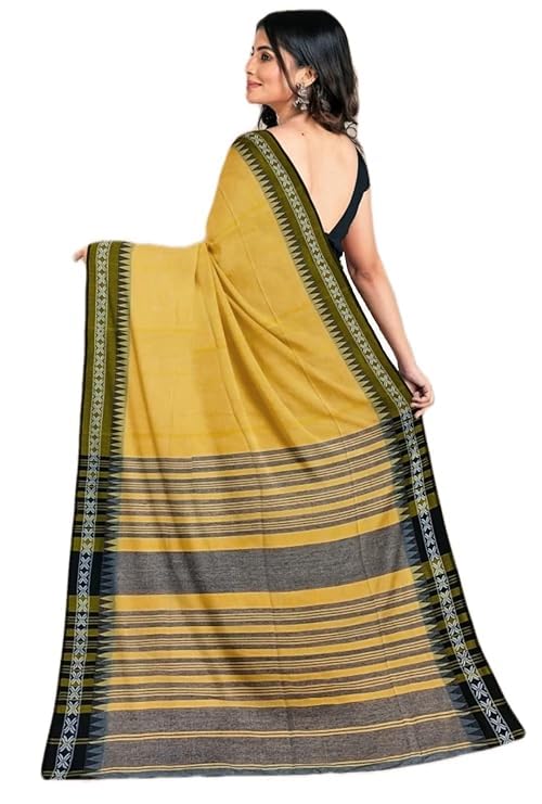 Broun and black Khadi Saree